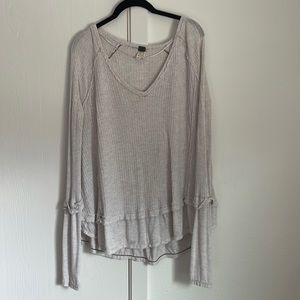 Free People Waffle knit top